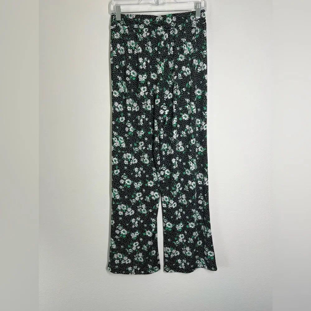 Messini Women's Black Palazzo Pants Pull On Front Flat Elastic Waist Size S
